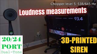 3D-printed Lasko 20/24 Port siren - Loudness measurements