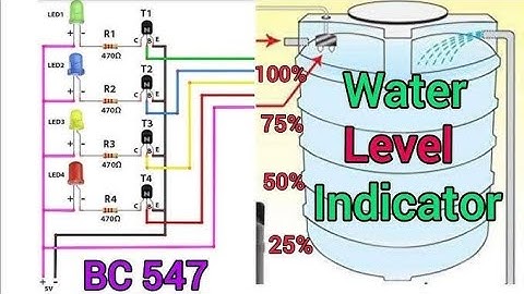#waterlevelindicator HOW TO MAKE BC547 TRANSISTOR WATER LEVEL INDICATOR
