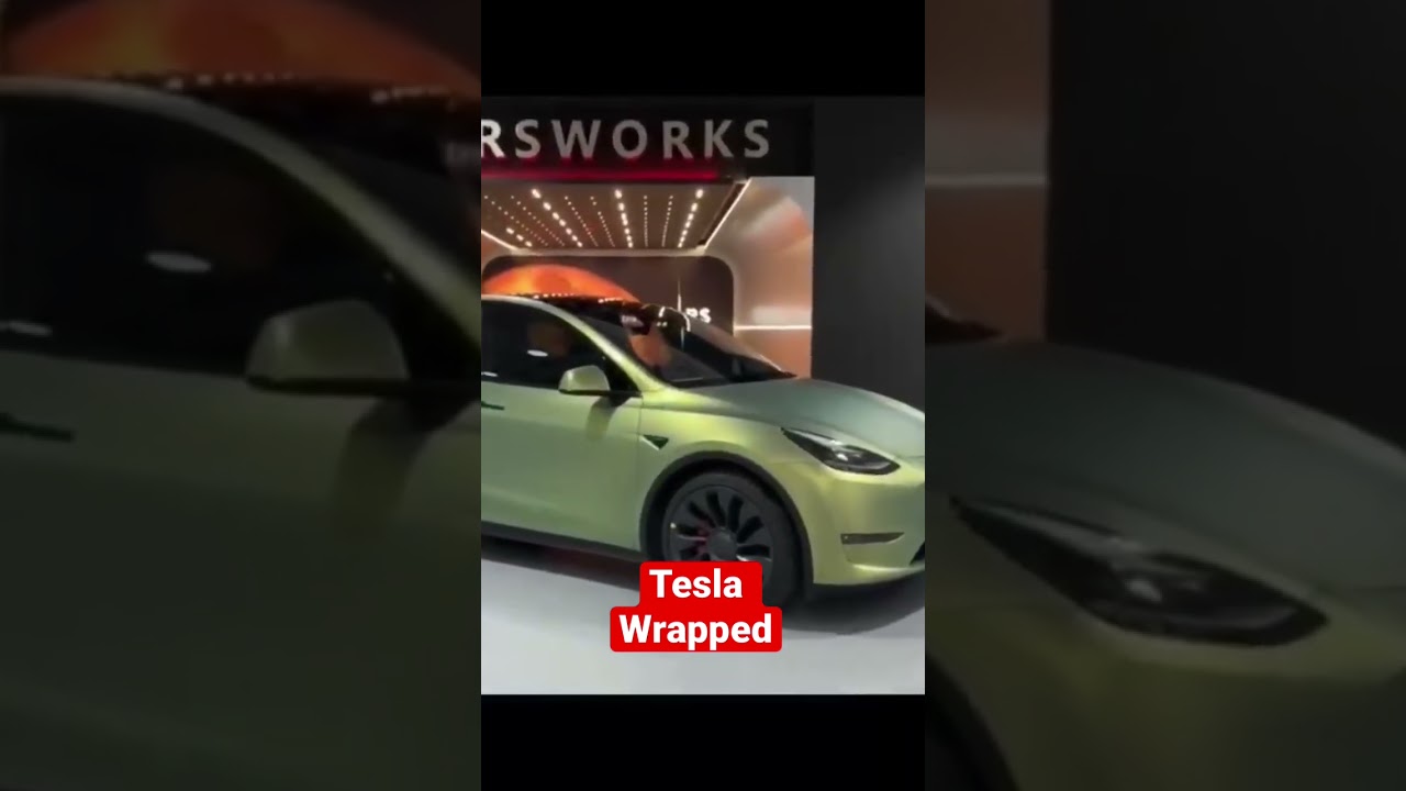 Tesla wrapped with Matt green |Mr Wrapster |