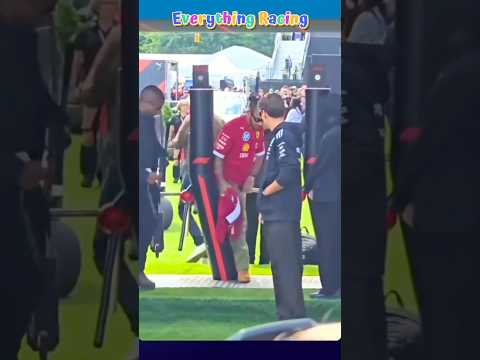 Video Lewis Hamilton forces his way into paddock when pass fails #lewishamilton #georgerussell #f1shorts