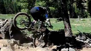 Crash Captured in Slow Motion on Northstar Waterfall Line Mountain Biking