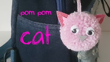 Cat Pom Pom Tutorial 🐱 DIY Animal Pom Pom Keychain 🐱