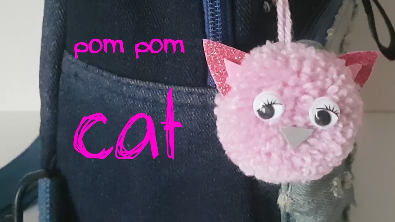 Cat Pom Pom Tutorial 🐱 DIY Animal Pom Pom Keychain 🐱 