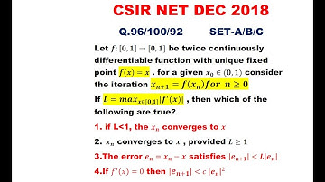 CSIR NET DEC 2018 Q.92 SET-C MATHS SOLUTION | Numerical Analysis Problem of CSIR NET DEC 2018