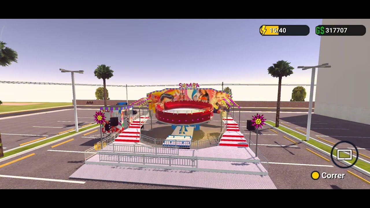 Montagem do brinquedo samba parque de diversões 