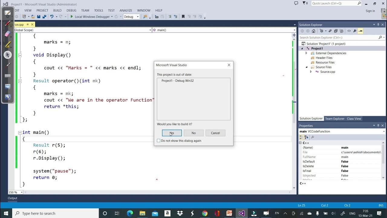 Function call and member access operator - YouTube