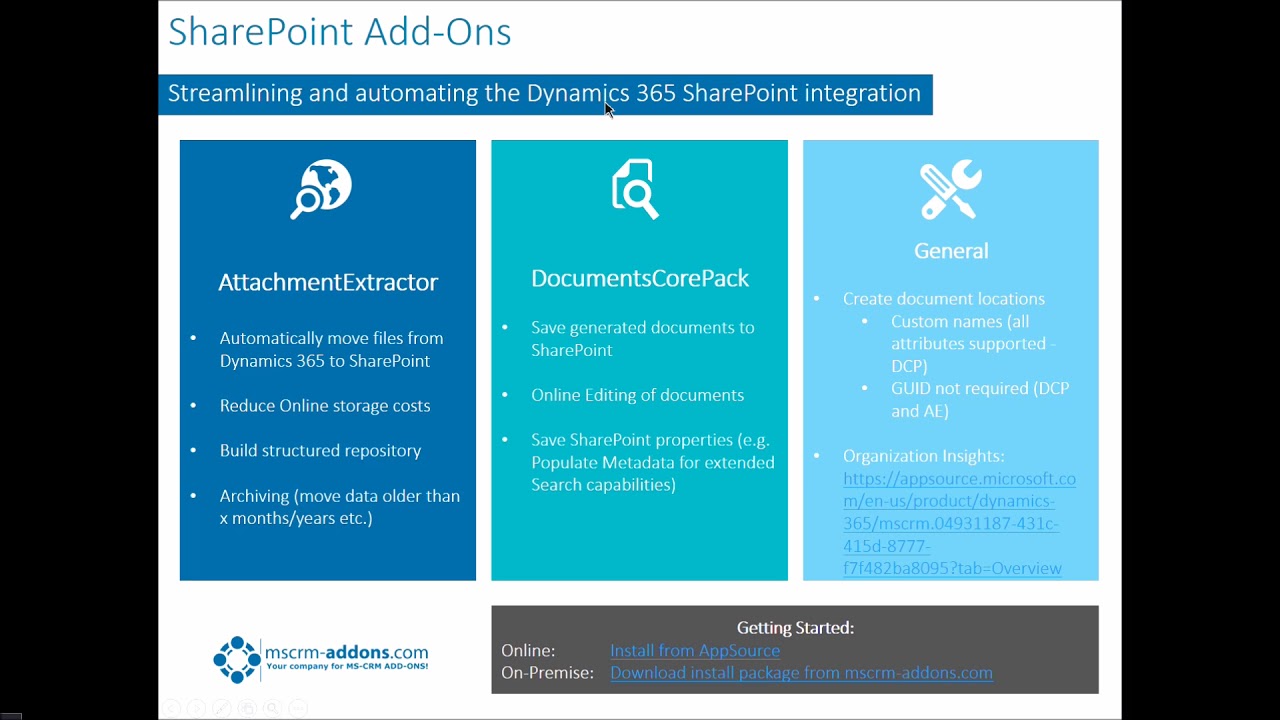 Dynamics 365 & SharePoint - our solutions and the advantages