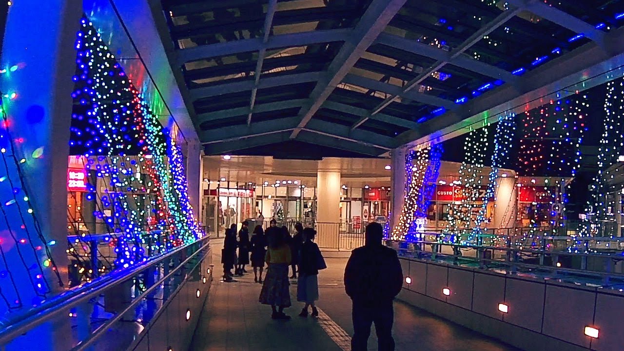 東武鉄道伊勢崎線 越谷駅前のイルミネーション 19年12月8日 埼玉県越谷市弥生町 By Action Camera Hd Youtube