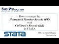 How to merge the Household Member Recode (PR)  with Children&#39;s Recode (KR) in STATA