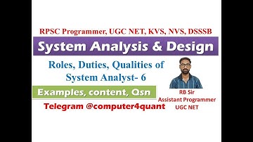 System Analysis and Design-6 | System Analyst | Role Duties Qualities of System Analyst in Hindi