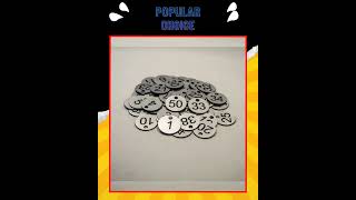 Set of 50x3cm Laser Engraved Number Discs, Table, Tags, Locker, Restaurant,Clubs