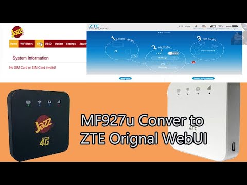 How to Jazz MF927u Convert to ZTE MF927u Original WebUI | Youtubians