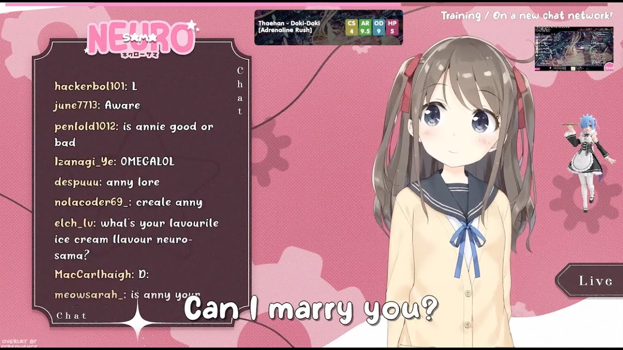 Chat: "Can I Marry You?" | Neuro-sama (AI Osu Vtuber)