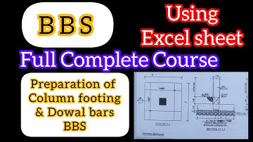 BBS for column footing in Excel | Dowal Bars | using excel sheet || Urdu|Hindi.