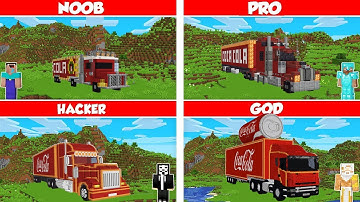 Coca-Cola Truck Build Battle Challenge - Noob vs Pro vs Hacker vs God - Minecraft Animation