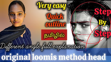 original loomis head in tamil | in different angle face art  @fineartsroom #art #viralvideo