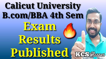 Calicut University B.com/BBA 4th Sem Exam Results Published|KCS classes 