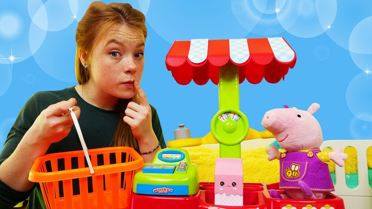 Irene und Peppa Wutz machen Eis und eröffnen ein Café. Spielzeug Videos. 2 Folgen am Stück