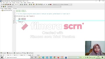 Tugas Pertemuan 4  Input nama dan nim menggunakan aplikasi dev c++