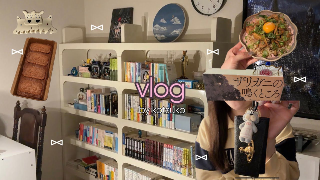 𖥔 Vlog 𖥔新しい本棚を紹介します📖🌷IKEA購入品/大量本の整理/夜中の