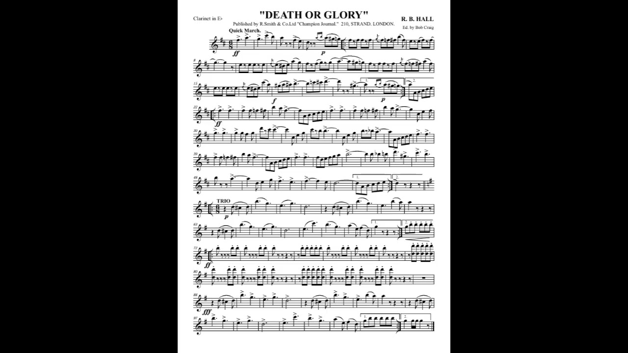 DEATH OR GLORY - Eb CLARINET