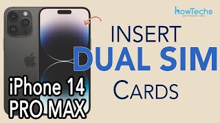 iphone 14 pro max - how to insert dual physical sim cards | howtechs #iphone14promax