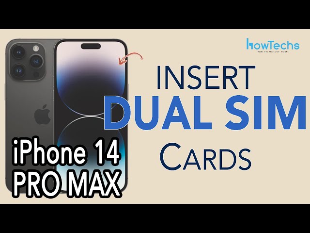 iPhone 14 PRO MAX - How to Insert DUAL PHYSICAL SIM cards | Howtechs #iphone14promax class=