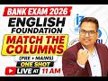 Bank Exam 2026 | English Foundation Class I Match The Column for Bank Exam | IBPS, SBI Clerk