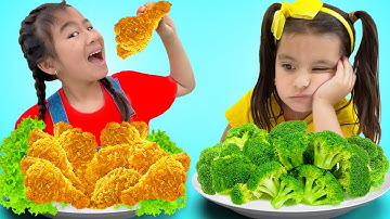 Jugar Al Autoservicio Del Restaurante De Comida Rápida Pollo Frito Con Jannie Ellie Y Lyndon