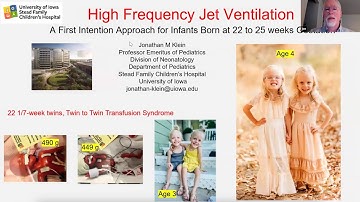 HFJV - A first Approach for Infants born at 22-25 Weeks Gestation Age - Dr. Jonathan Klein