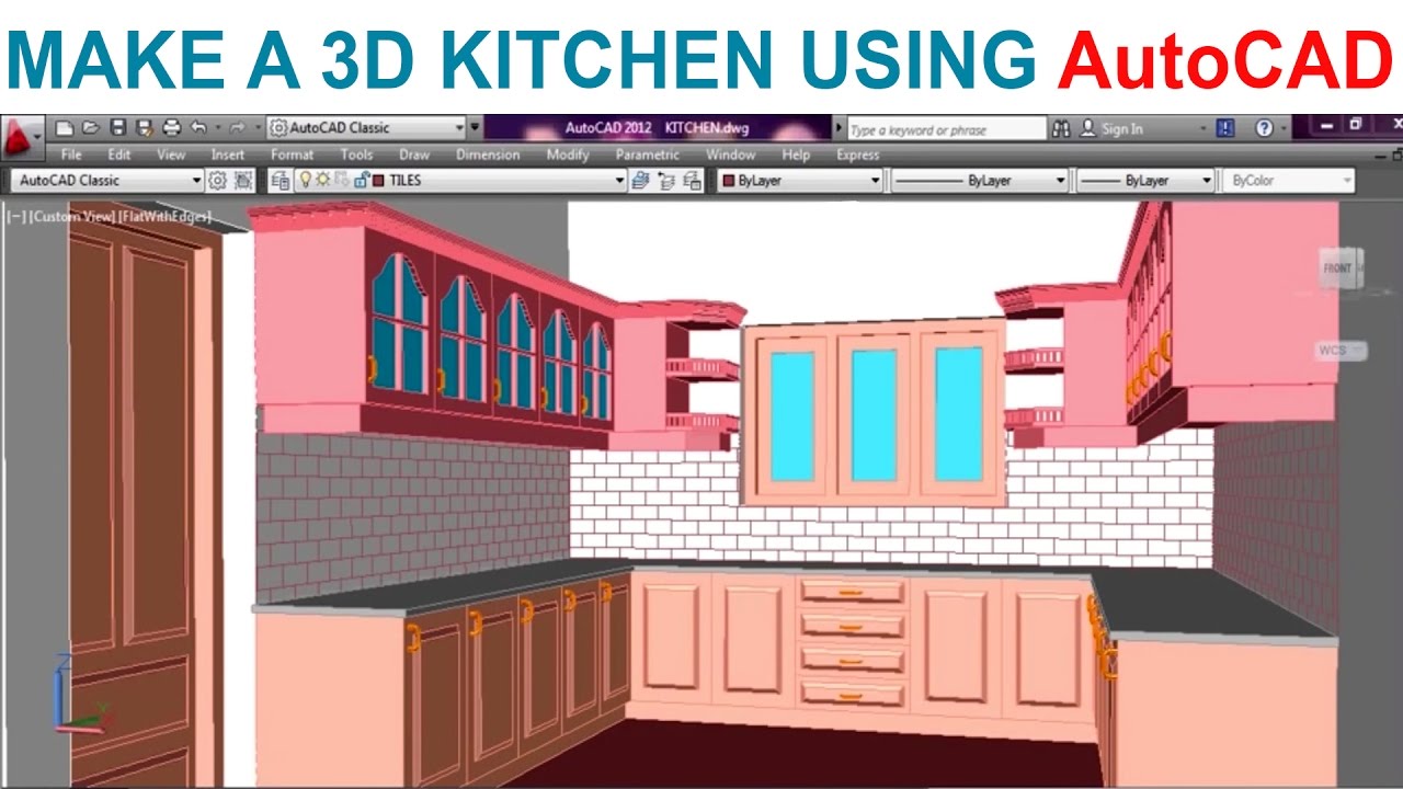 Modeling a Kitchen using AutoCAD PART1 YouTube