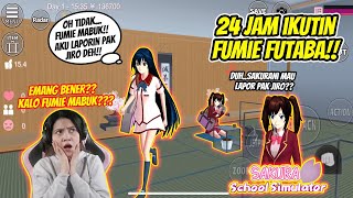 24 HOURS FOLLOWING FUMIE FUTABA!! IS SHE REALLY DRUNK?? SAKURA SCHOOL SIMULATOR INDONESIA - Part 53