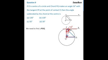 If O is centre of a circle and Chord PQ makes an angle 50° - Sample Paper - 2024 - Teachoo