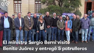 El ministro Sergio Berni visitó Benito Juárez y entregó 5 patrulleros