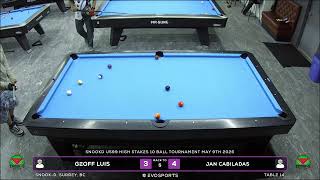 GEOFF LUIS vs JAN CABILADAS - SNOOK-D - TABLE 14 | EvoSports
