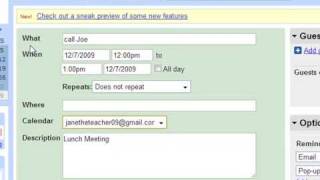 03 - Gmail Calendar Tutorial - Part 1
