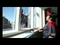 Superheroes Wash Windows, Entertain Kids