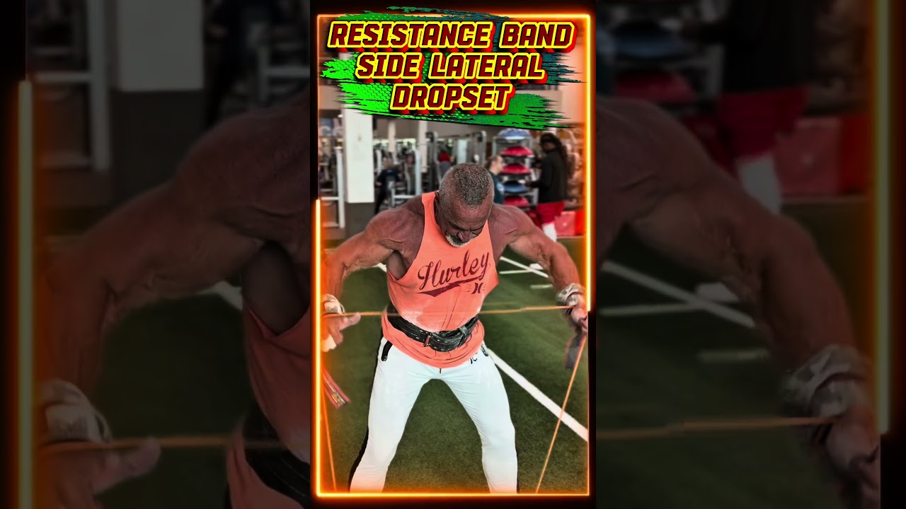 RESISTANCE BAND SIDE LATERAL DROP SET #workout #motivation #muscle #workouttips #exercise