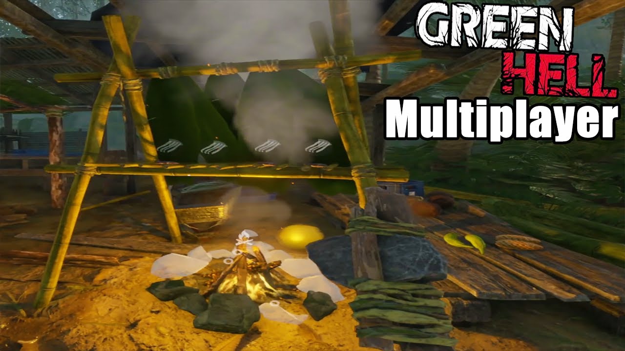 Smoking Capybara Meat on Bamboo Smoker! | Fishing Dock - Green Hell Multiplayer Part 11