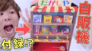 付録の『自販機』がすごすぎる‼️本物の駄菓子も使える『だがしや 自動販売機』組み立てて遊んでみた