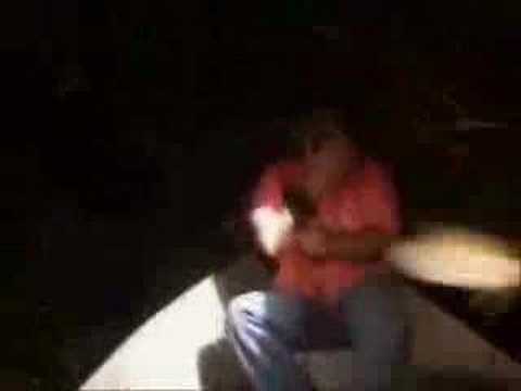 fish jumping into boat