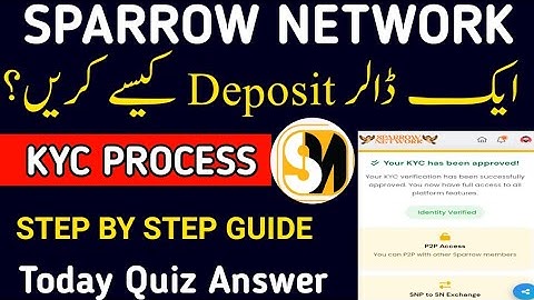 Sparrow Network kyc process|How To Deposit Usdt in Sparrow Network|Today Sparrow Quiz Answer#kyc 