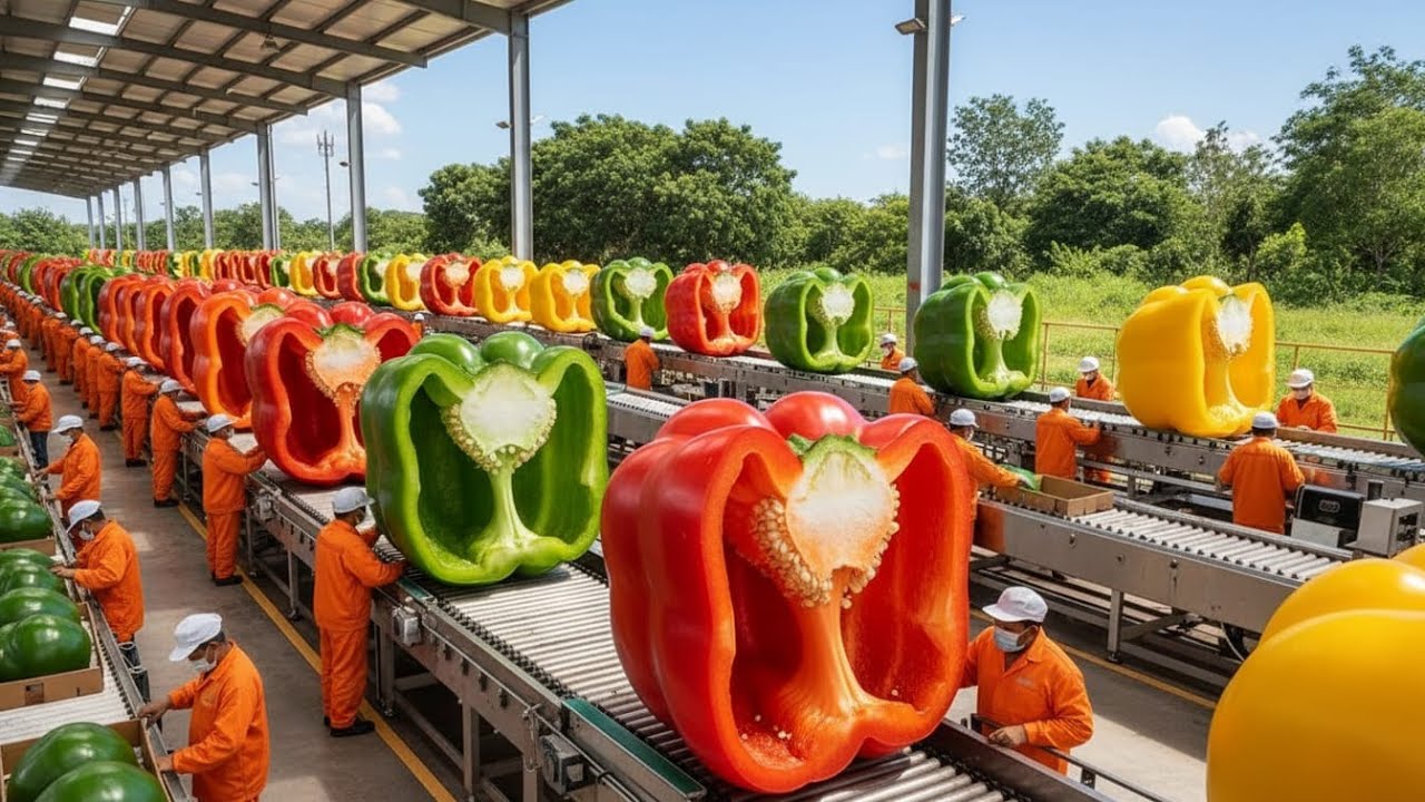 Inside Bell Pepper Factory: Fresh to Roasted, Frozen & Dried | Food ...
