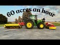 Cutting hay at 60 acres an hour!!