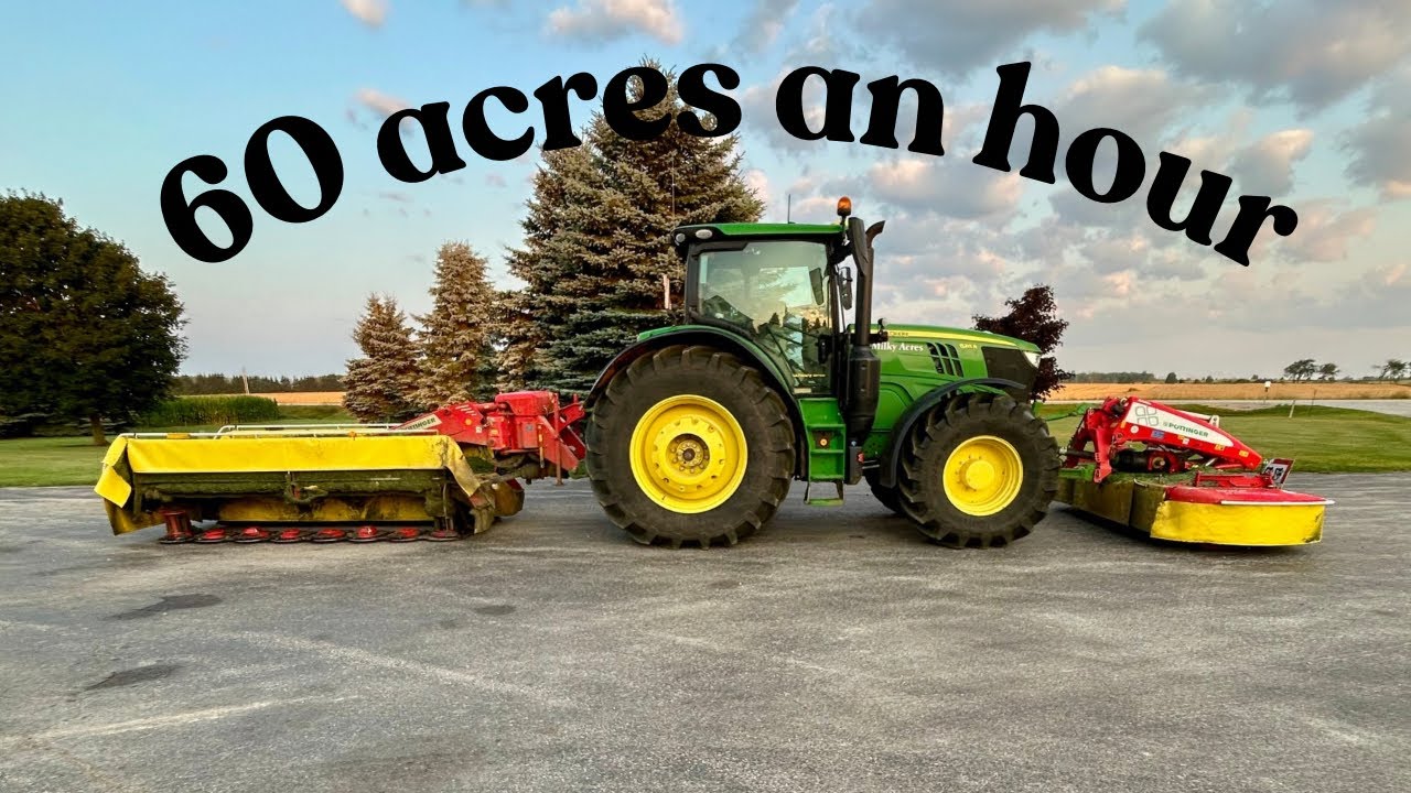 Cutting hay at 60 acres an hour!!