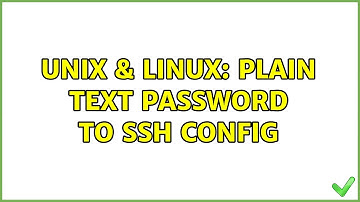Unix & Linux: Plain text password to ssh config