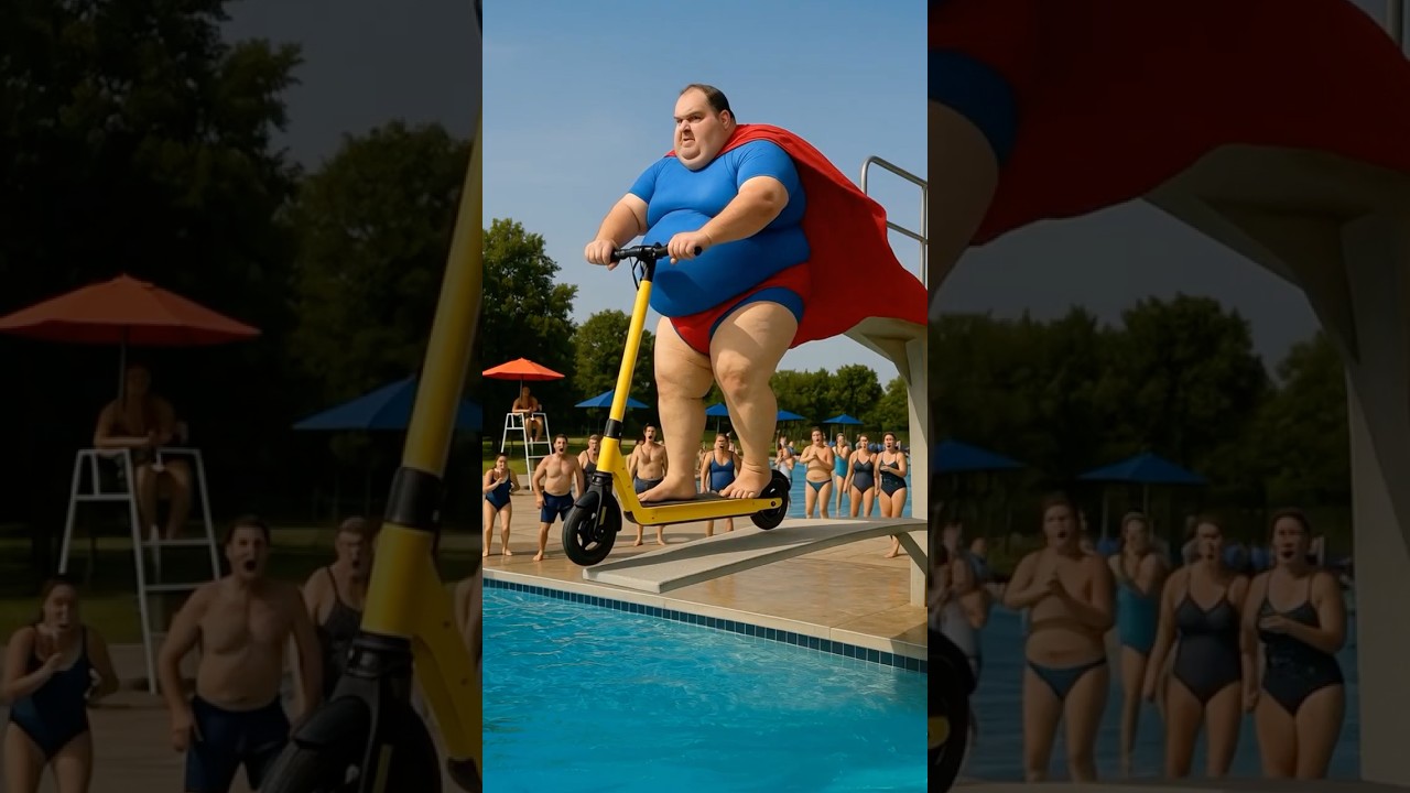 Что будет если на электро самокате нырнуть в бассейн 😳 Не повторять за ИИ! 🛑