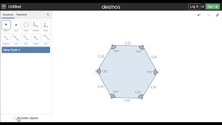 Desmos Geometry Construction 3: Regular Hexagon
