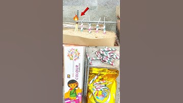 बिजली बम के साथ कलर फुलझड़ी 🔥💥 Bijli Bomb with Colour Fuljhadi Combo Chain #shorts #experiment #reel