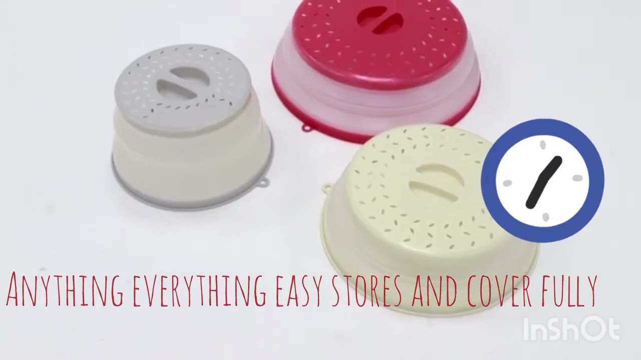Say bye to microwave splatter with this cover with handleMicro food cover